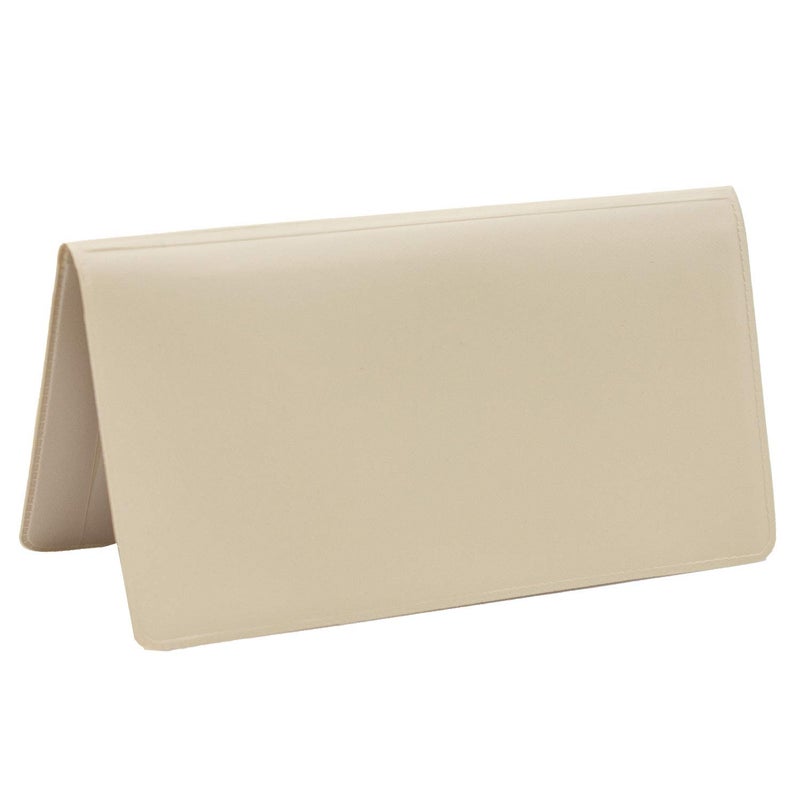 CAROUSELCHECKS Beige Vinyl Checkbook Cover, Top Tear Personal Vinyl Checkbook Cover - Image 5